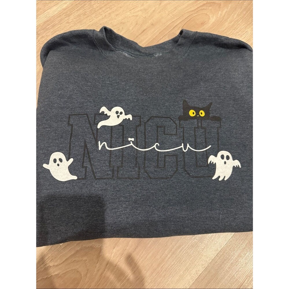 NICU Ghost & Black Cat Graphic Sweatshirt